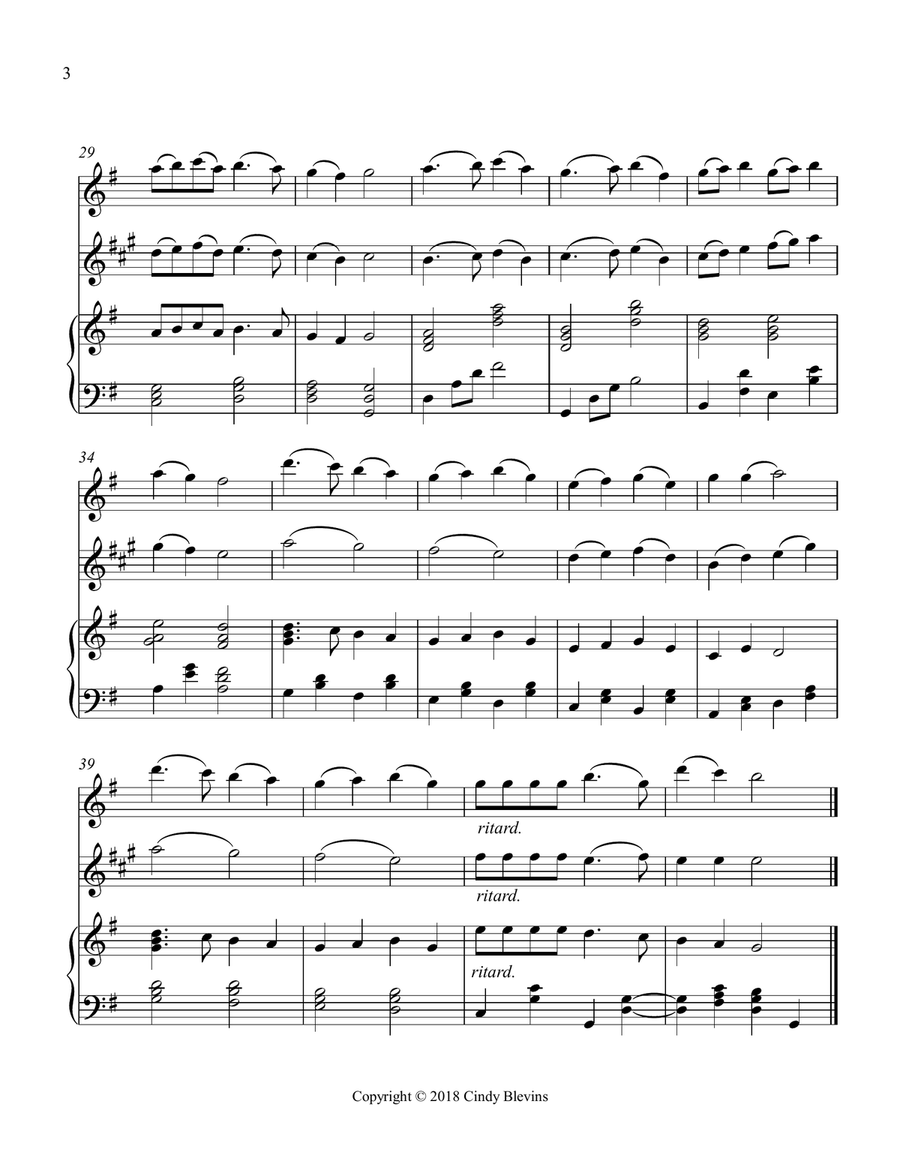 Deck the Halls, for Harp, Flute and Clarinet Clarinet scores gallery preview page 4
