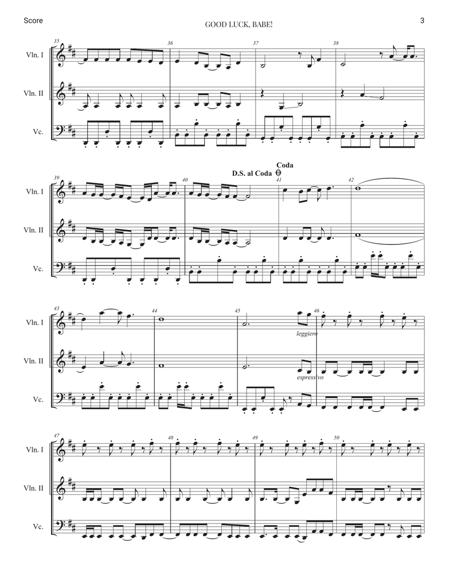 Good Luck, Babe! String Trio scores gallery preview page 3