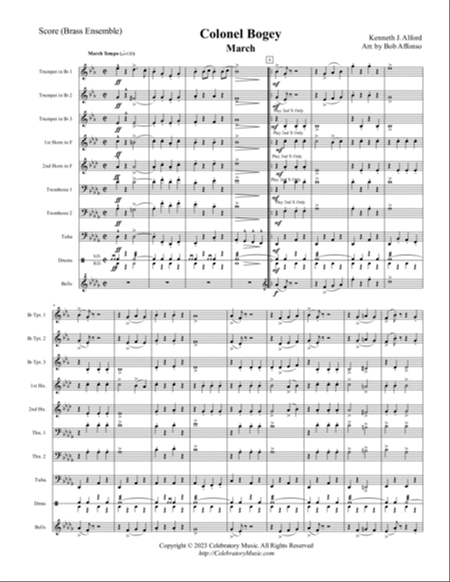 Colonel Bogey March Brass Ensemble scores gallery preview page 2