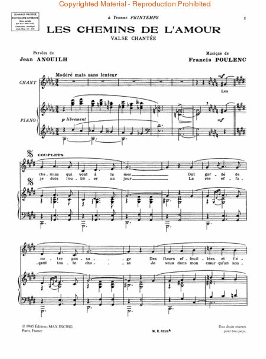 Les Chemins de l'Amour Voice scores gallery preview page 2
