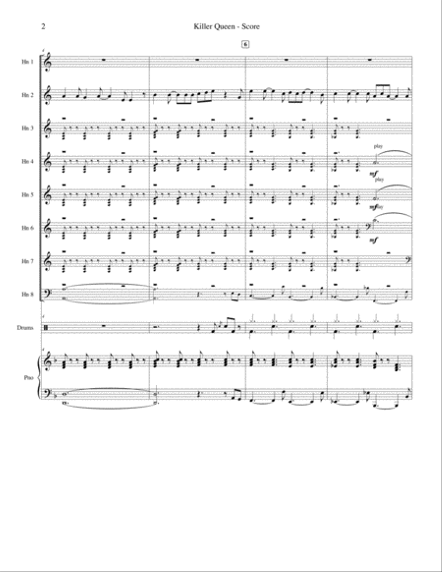 Killer Queen Horn scores gallery preview page 3