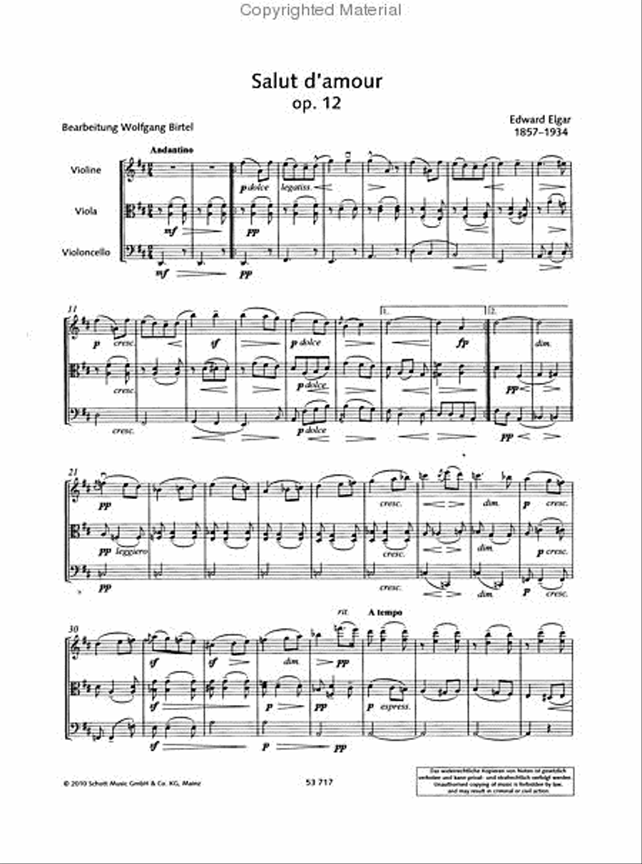 Salut d'Amour String Trio scores gallery preview page 2