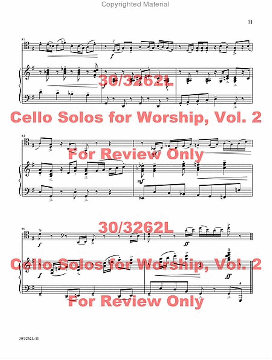 Cello Solos for Worship, Vol. 2 Piano scores gallery preview page 9