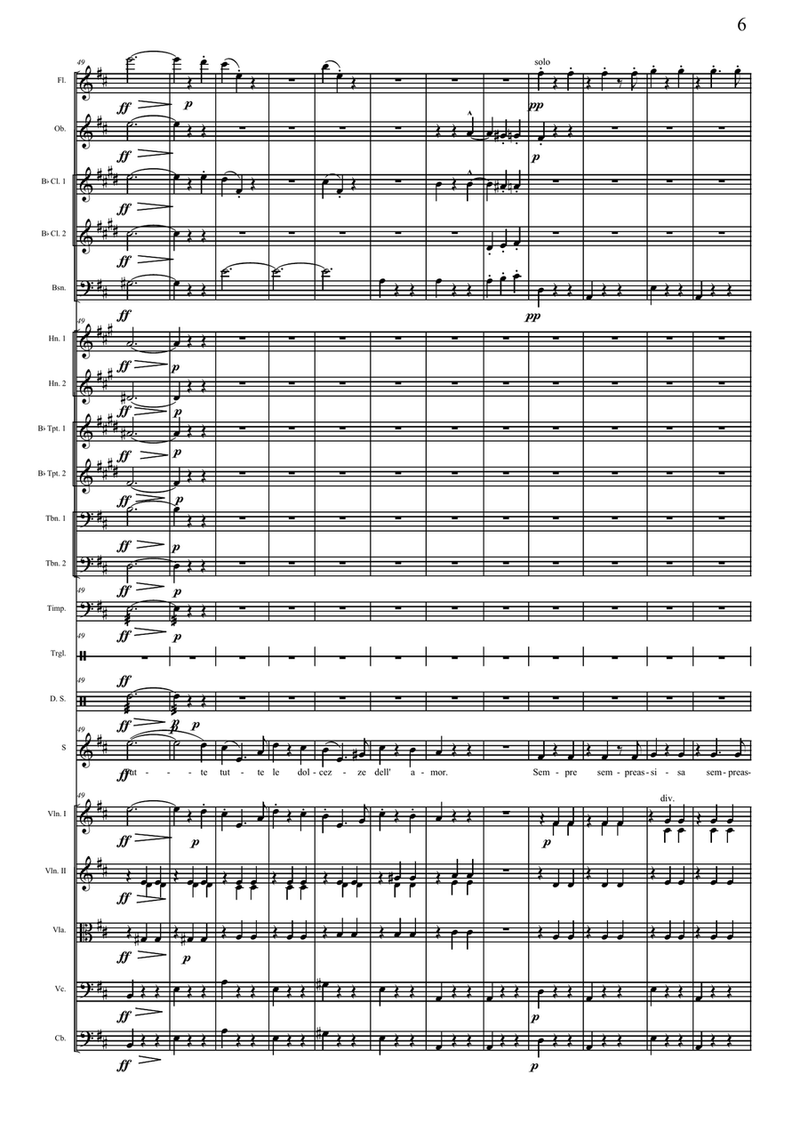 Il Bacio, The Kiss (For soprano and symphony orchestra) Full Orchestra scores gallery preview page 6