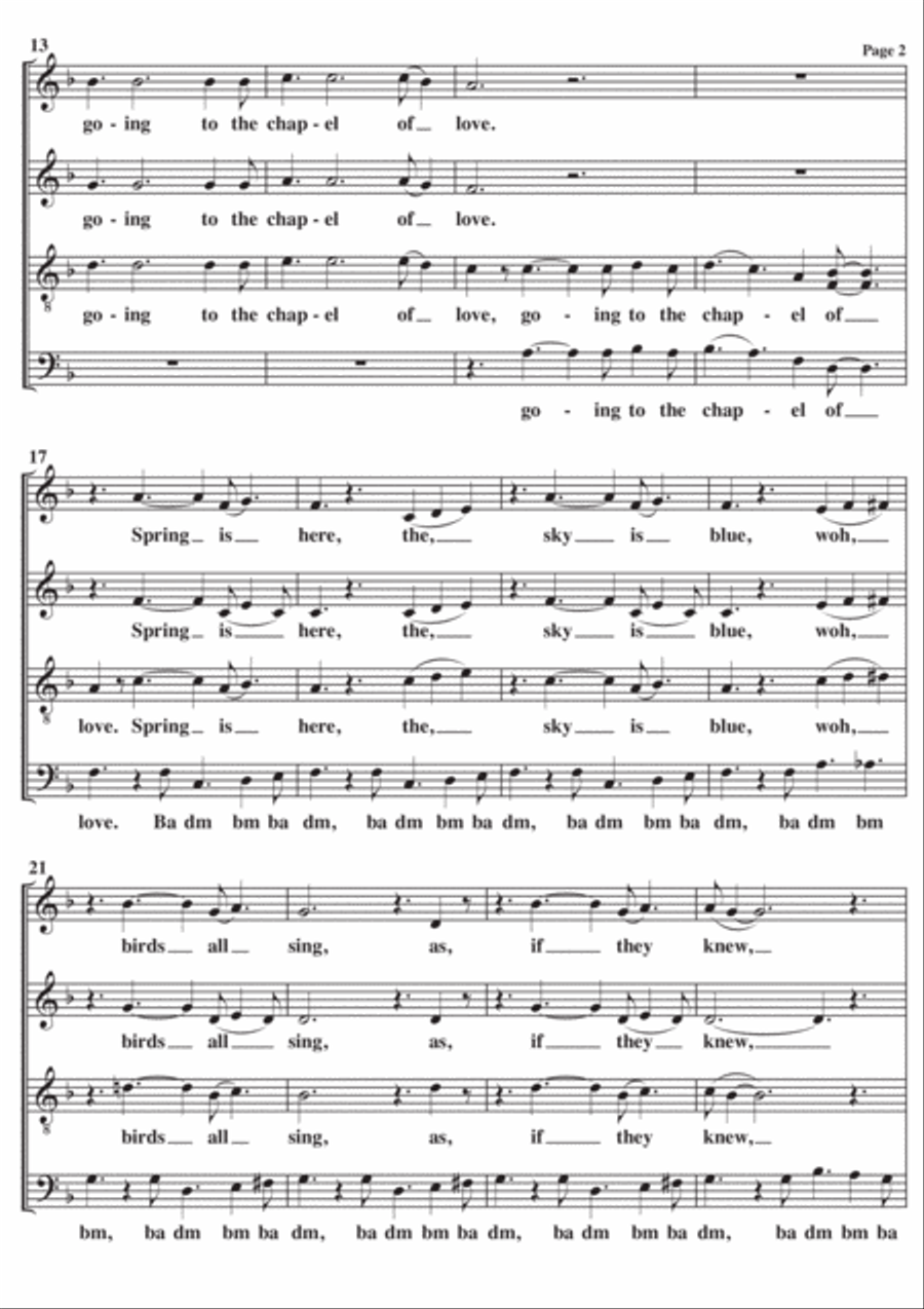 Chapel Of Love 4-Part scores gallery preview page 2