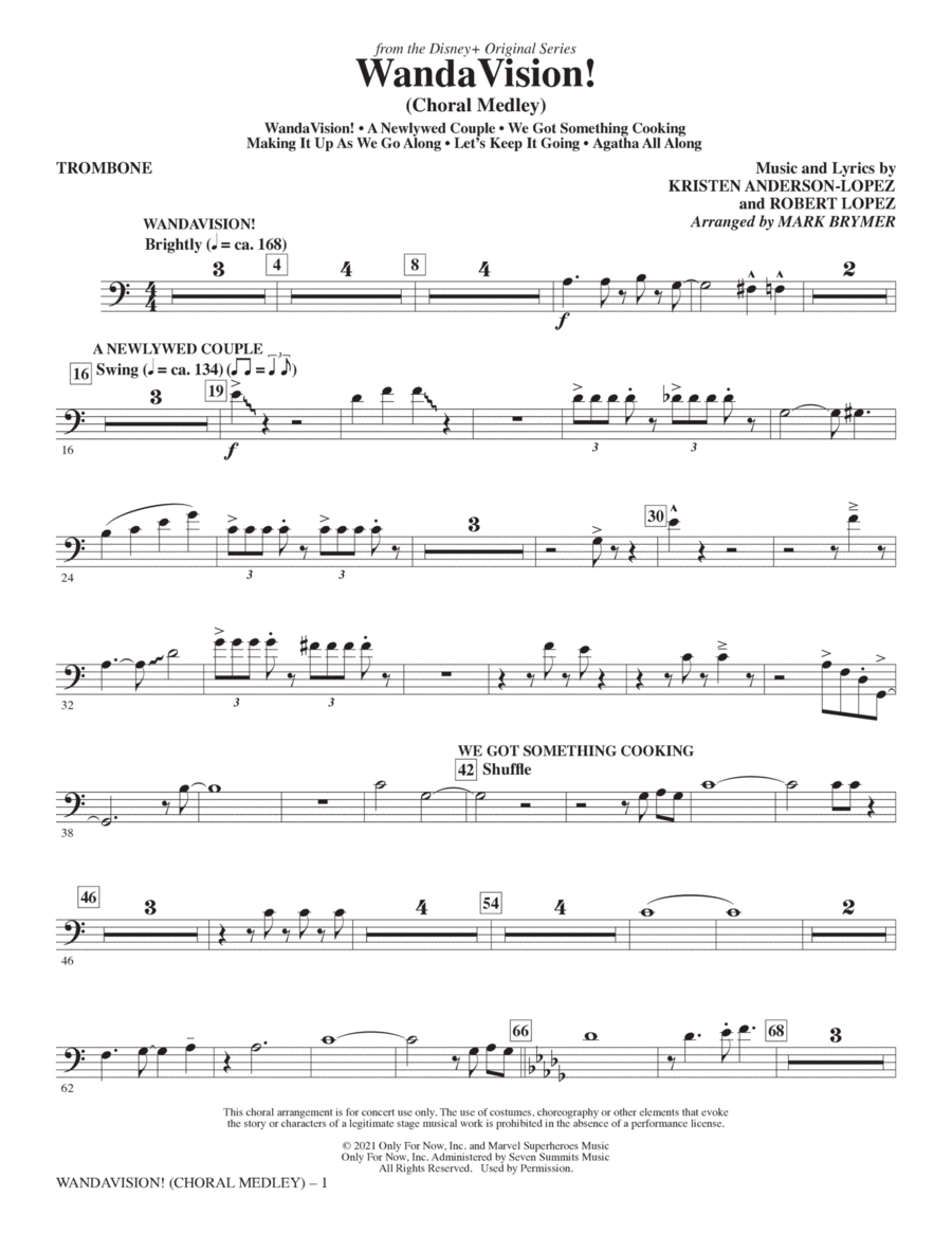 WandaVision! (Choral Medley) (arr. Mark Brymer) - Trombone