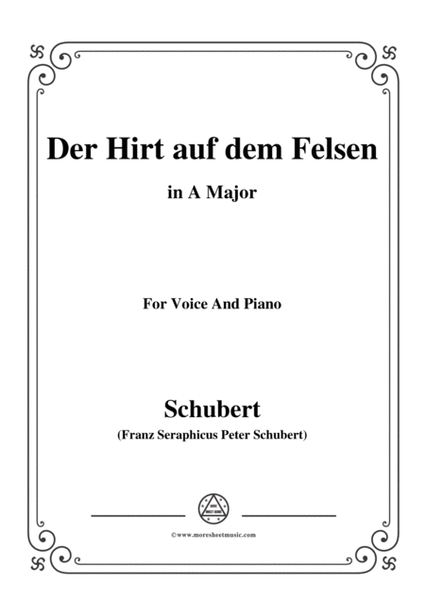 Schubert-Der Hirt auf dem Felsen,Op.129,in A Major,for Voice&Piano image number null