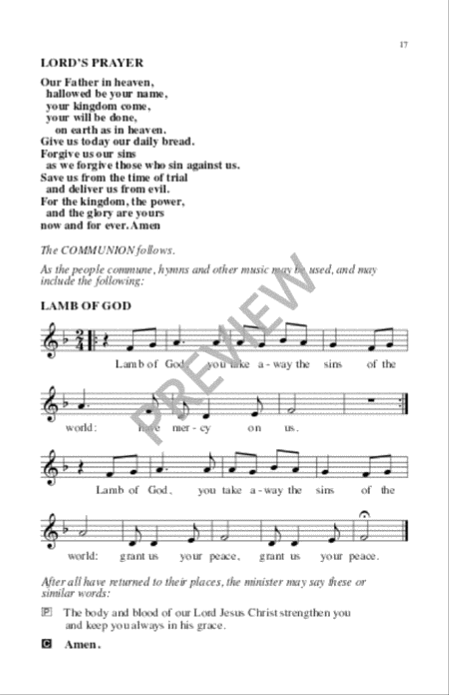 Tree of Life Setting, Holy Communion - Assembly edition Unison Choir scores gallery preview page 18