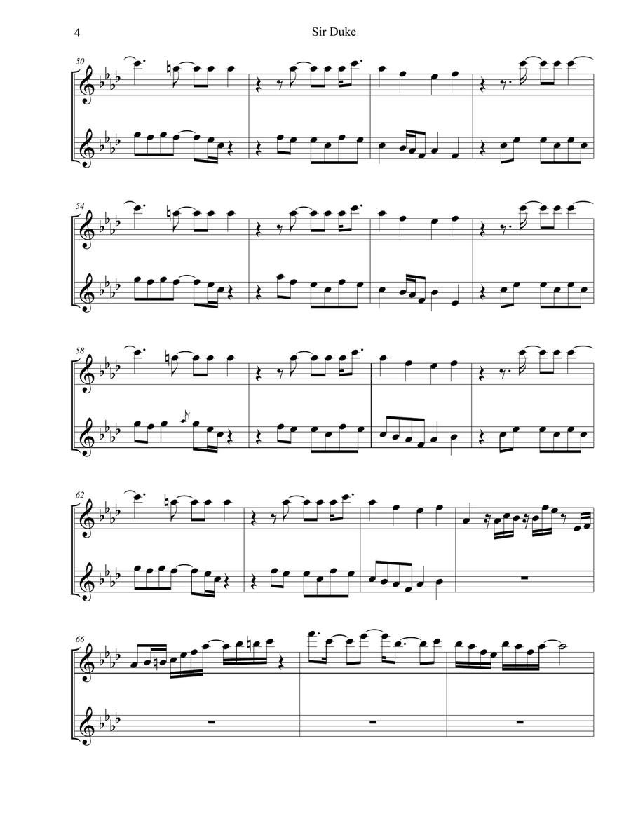 Sir Duke Woodwind Duet scores gallery preview page 4