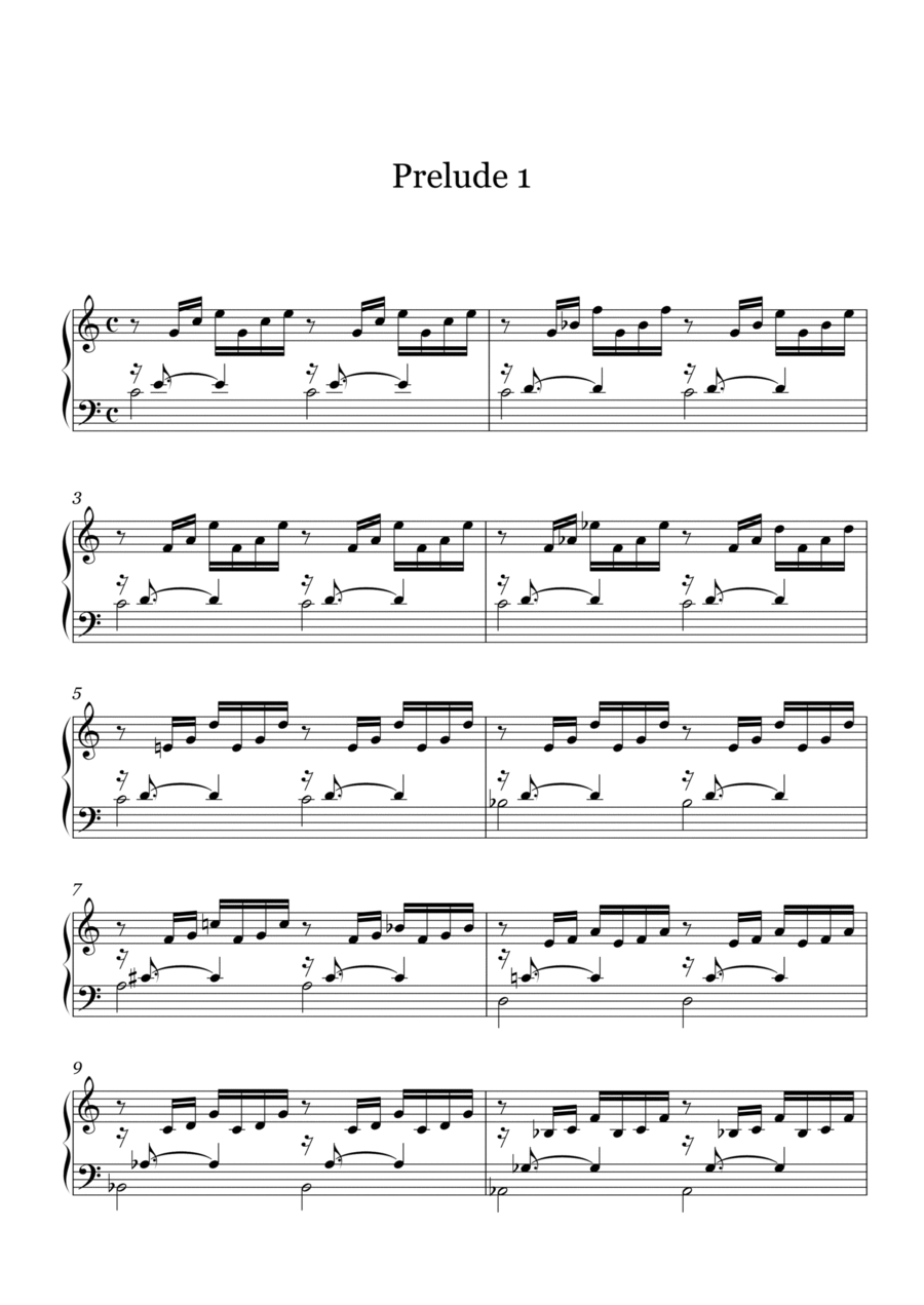 Prelude 1 - Recomposed Piano Solo scores gallery preview page 1