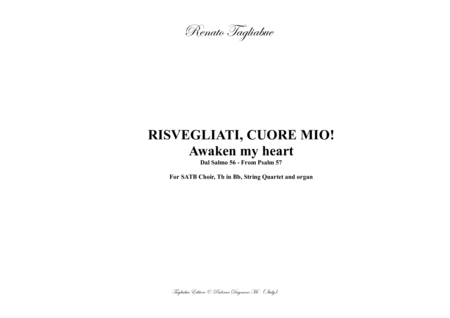 RISVEGLIATI, CUORE MIO! - Awaken my heart - Cantata from Psalm 57. For SATB Choir, 2Tb in Bb, Strin image number null