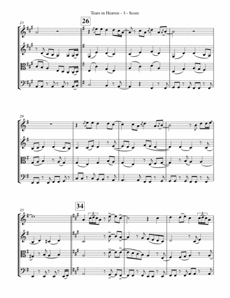 Tears In Heaven (for String Quartet) - Advanced Intermediate image number null