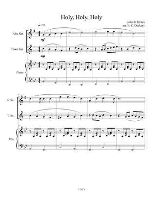 Book cover for Holy, Holy, Holy (alto and tenor sax duet) with optional piano accompaniment