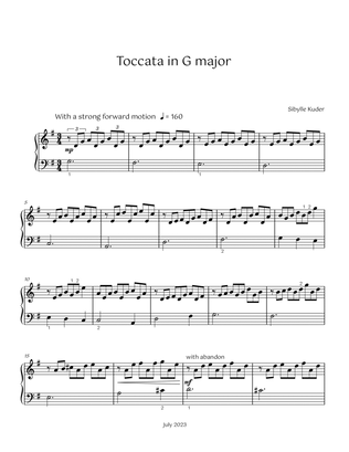 Book cover for Toccata in G major for late intermediate solo piano