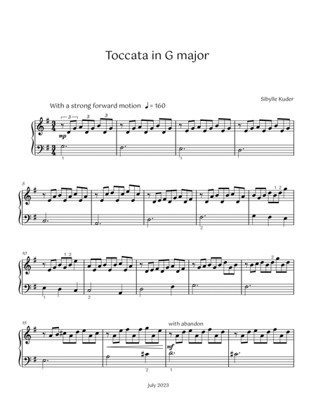 Toccata in G major for late intermediate solo piano image number null