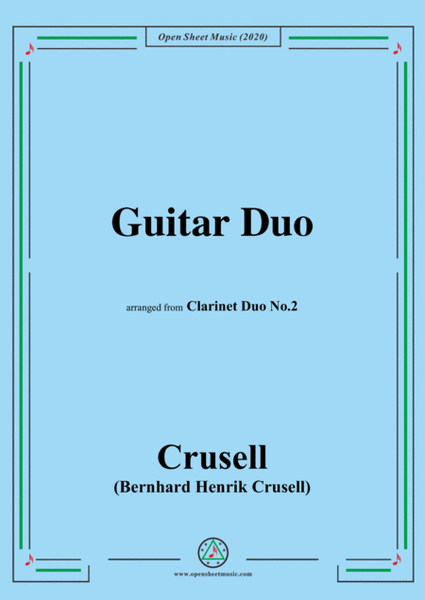 Crusell-Guitar Duo,arranged from 'Clarinet Duo No.2'