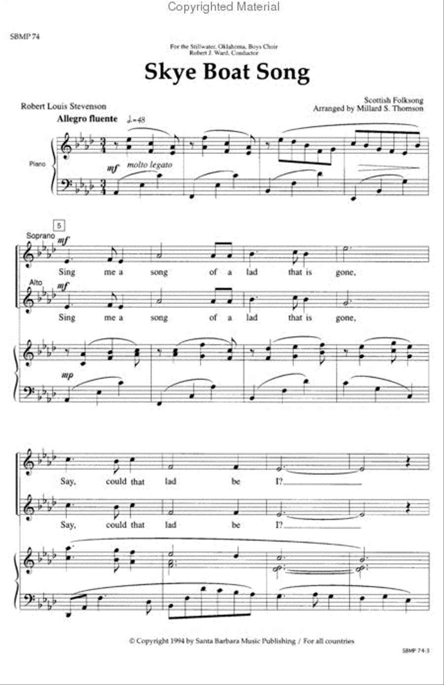 Skye Boat Song - SA Octavo SA scores gallery preview page 2