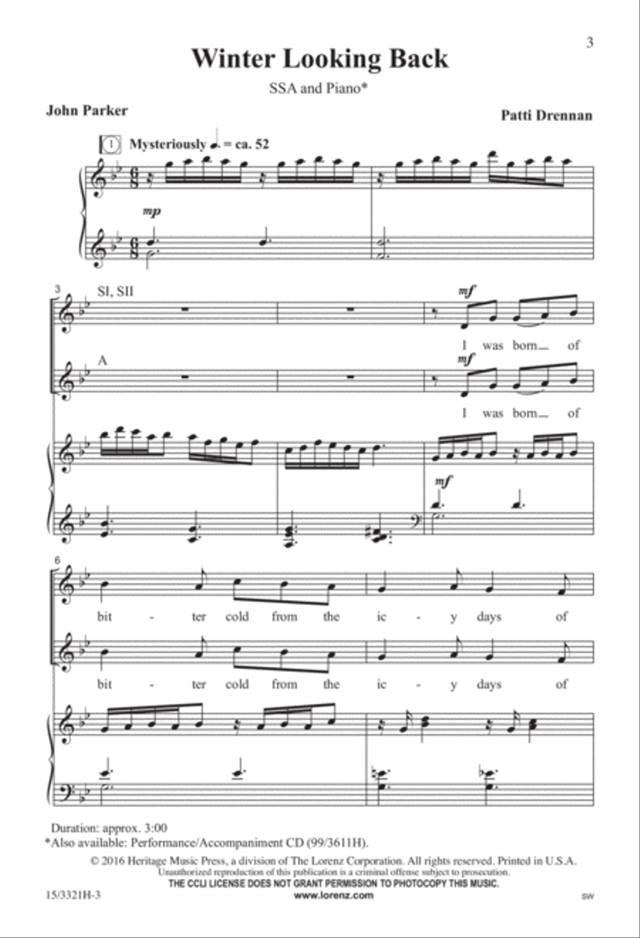 Winter Looking Back SSA scores gallery preview page 2