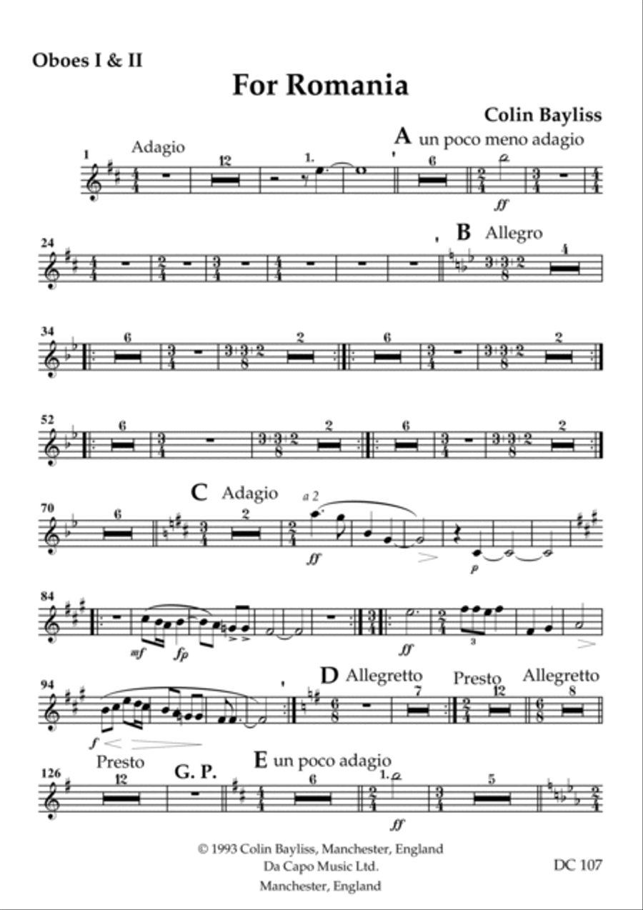 For Romania [parts] Percussion Ensemble scores gallery preview page 5