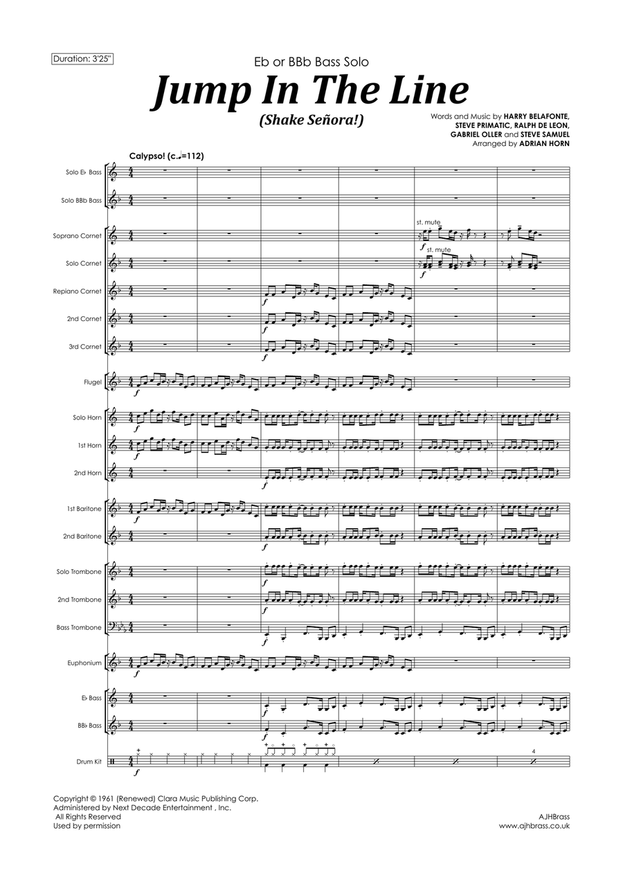Jump In The Line Brass Band scores gallery preview page 3