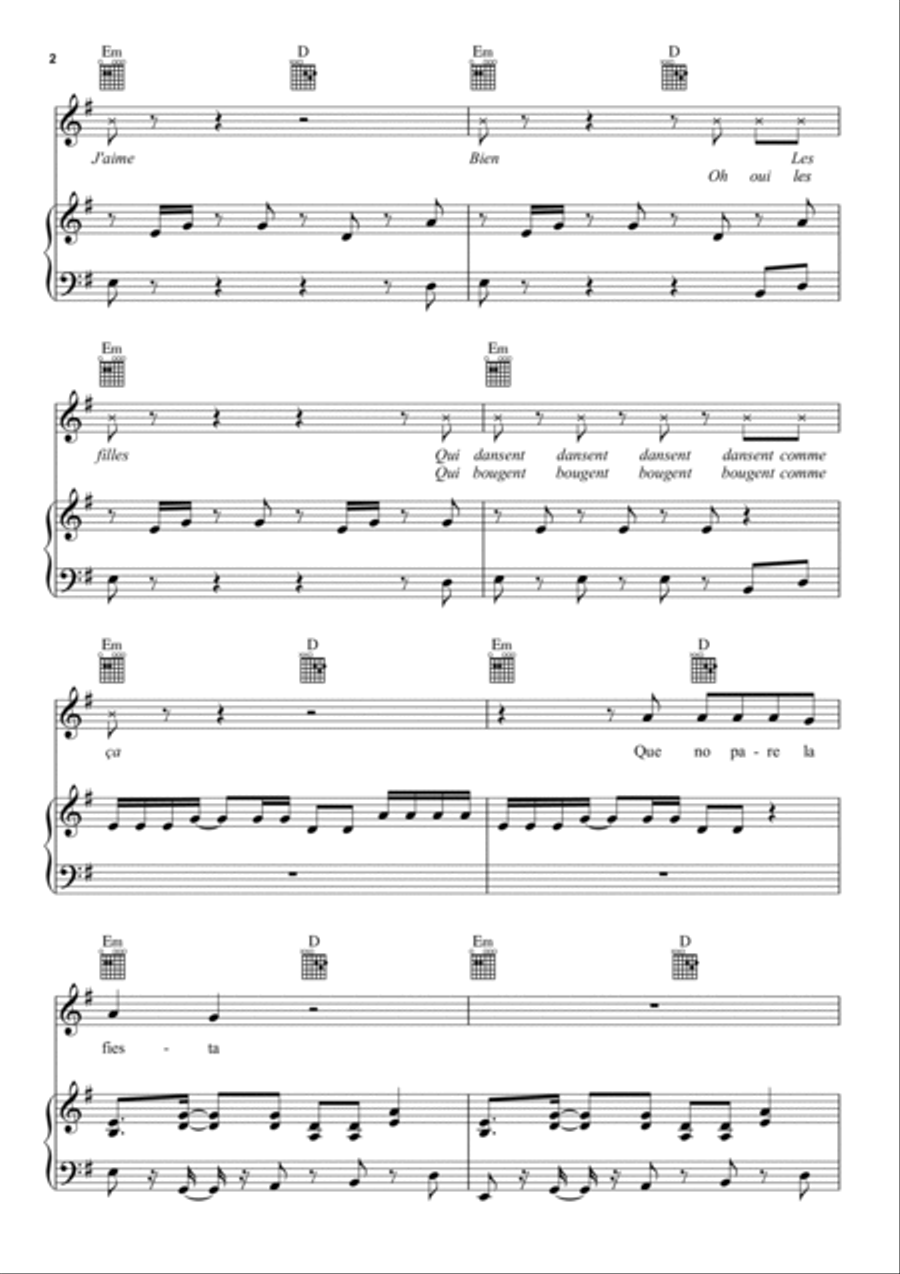 Fiesta Fiesta Piano, Vocal, Guitar scores gallery preview page 2