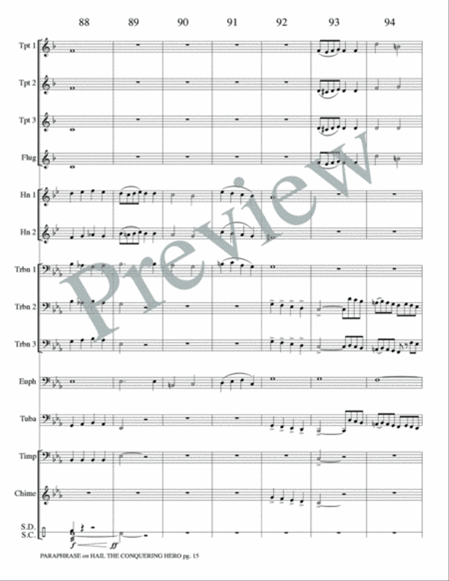 Paraphrase on Hail the Conquering Hero Small Ensemble scores gallery preview page 17