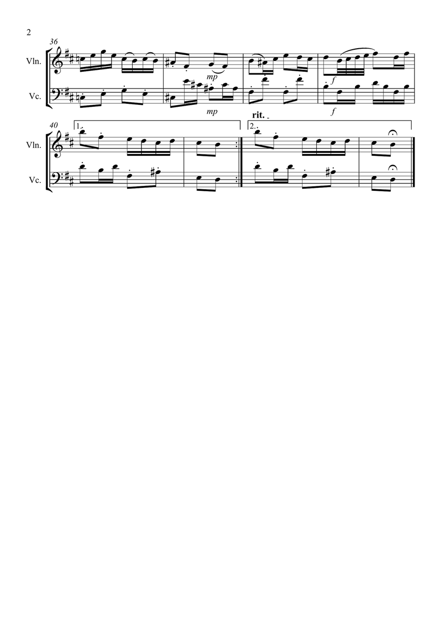 Badinerie – Violin & Cello Duet String Duet scores gallery preview page 2
