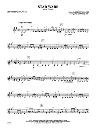 Star Wars (Main Theme): 3rd Violin (Viola [TC])