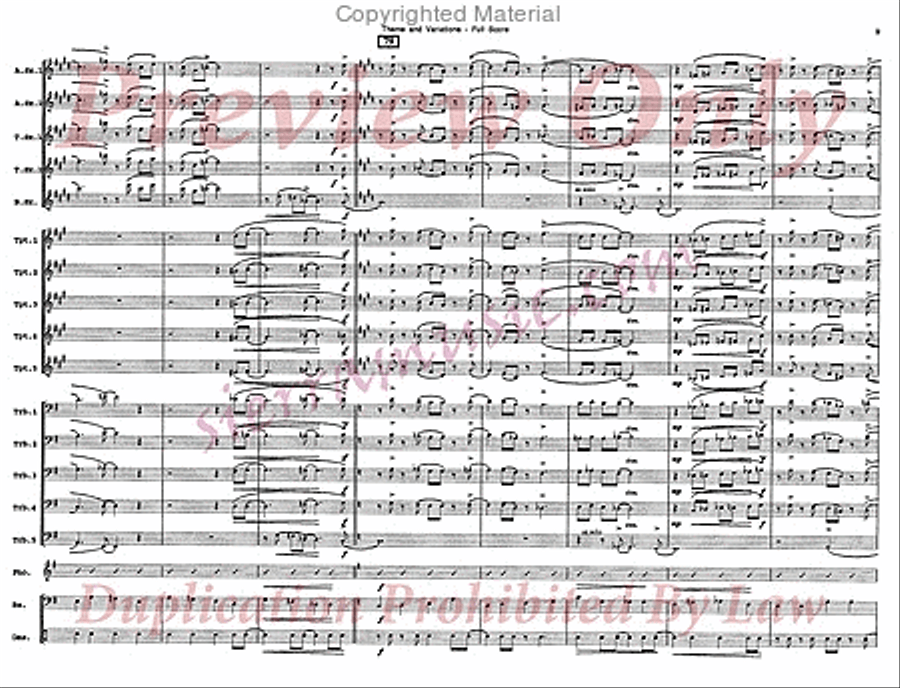 Theme And Variations Jazz Ensemble scores gallery preview page 10