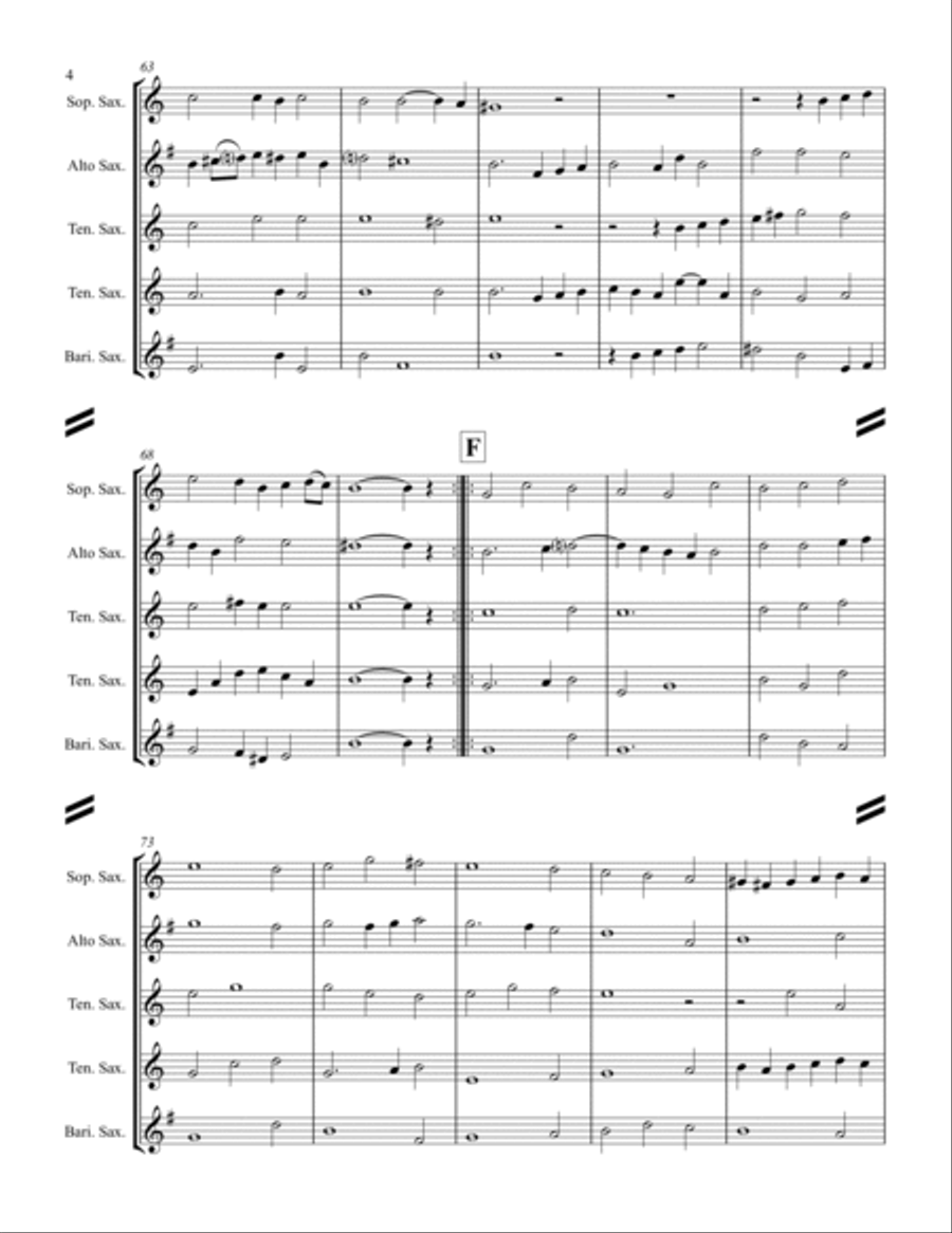Holborne - 10 Pavans and Galliards (for Saxophone Quintet SATTB or AATTB) Saxophone Quintet scores gallery preview page 5