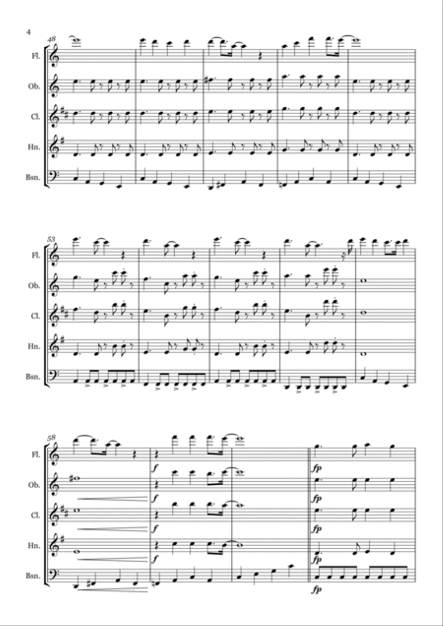 Eight Days A Week Woodwind Quintet scores gallery preview page 4