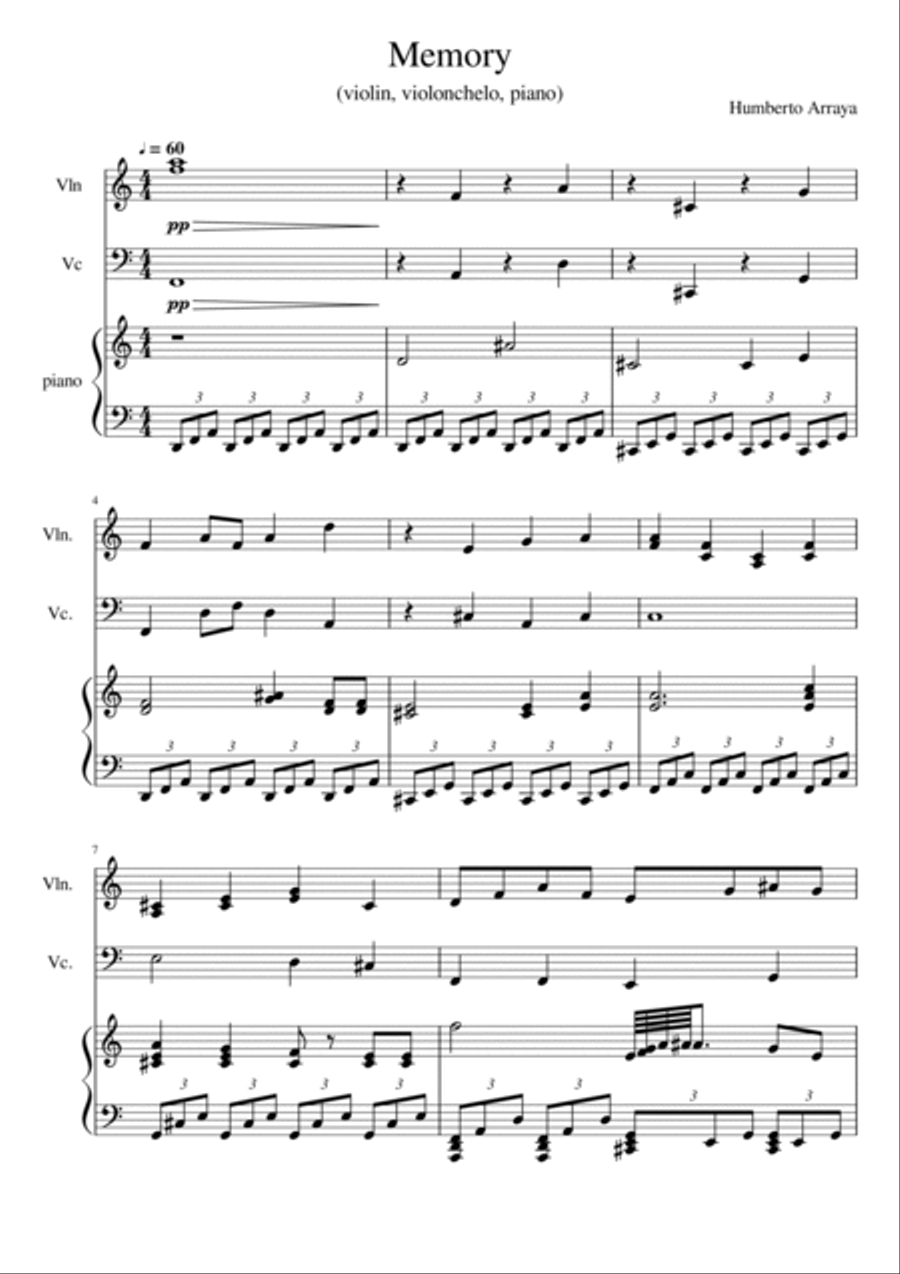 Memory String Orchestra scores gallery preview page 1