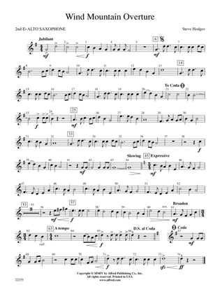 Wind Mountain Overture: 2nd E-flat Alto Saxophone