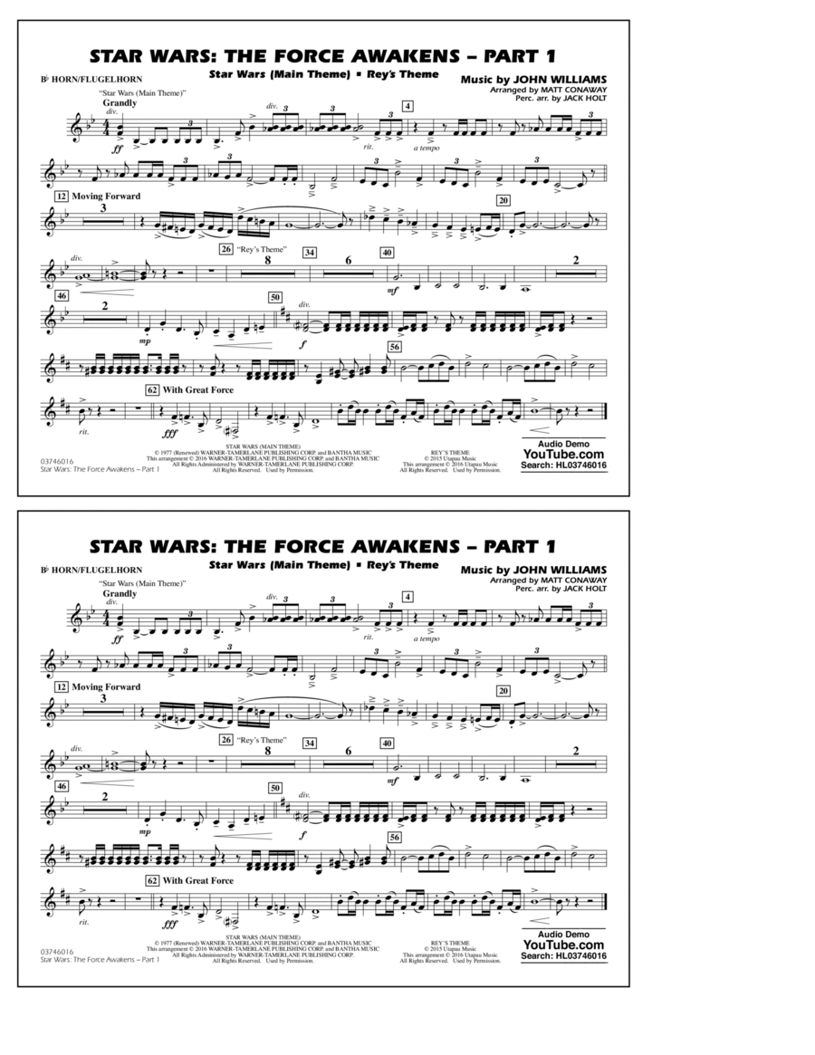 Star Wars: The Force Awakens - Part 1 - Bb Horn/Flugelhorn