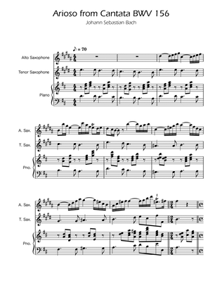 Arioso BWV 156 - Alto and Tenor Sax Duet w/ Piano