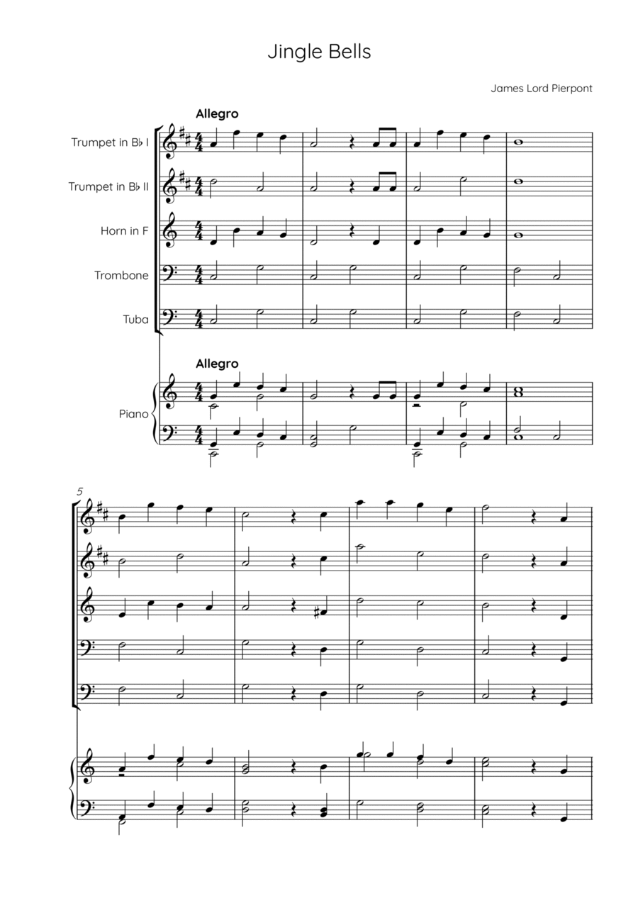 Jingle Bells Chamber Music scores gallery preview page 1