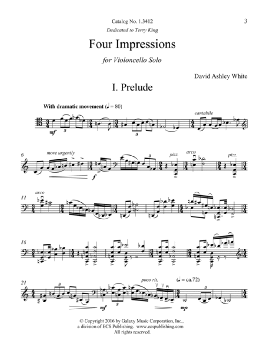 Four Impressions Cello Solo scores gallery preview page 2