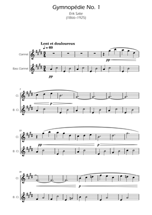 Gymnopedie No. 1 - Clarinet and Bass Clarinet Duet