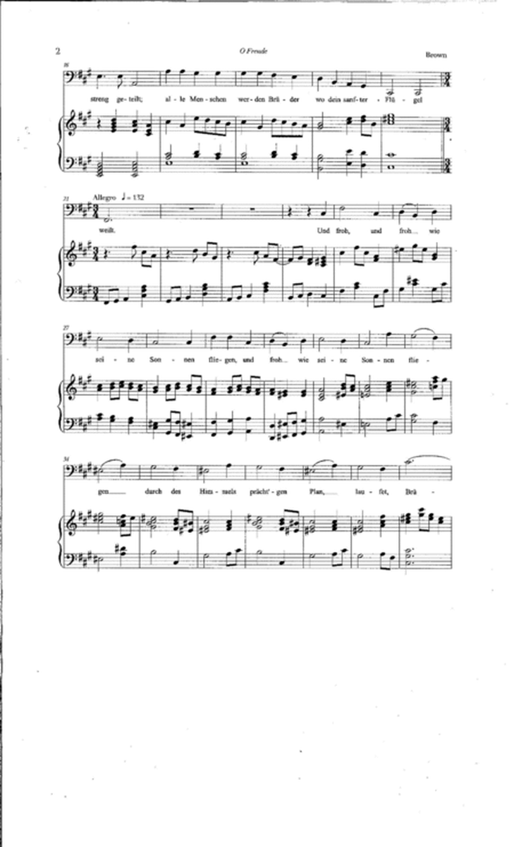 O Freude, Cantata for Bass Voice and Chorus