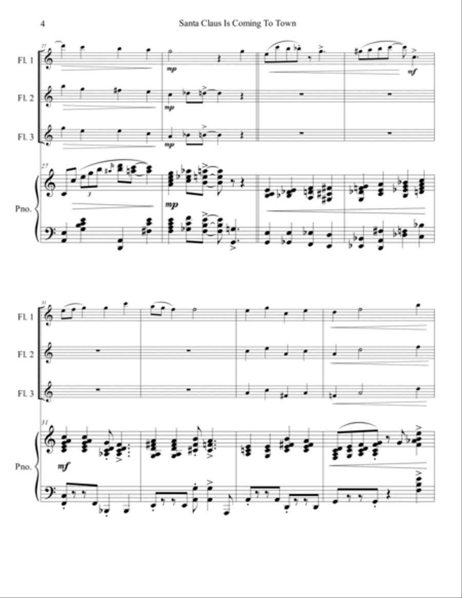 Santa Claus Is Comin' To Town Small Ensemble scores gallery preview page 5