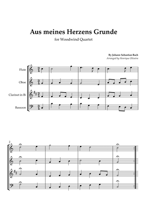 Bach's Choral - "Aus meines Herzens Grunde" (Woodwind Quartet)