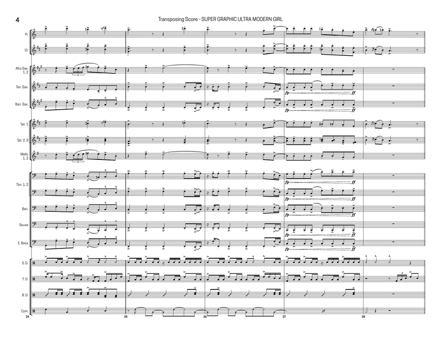 Super Graphic Ultra Modern Girl Marching Band scores gallery preview page 4