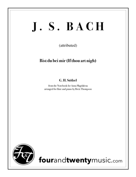 Bist du bei mir (If thou art nigh), for flute and piano image number null