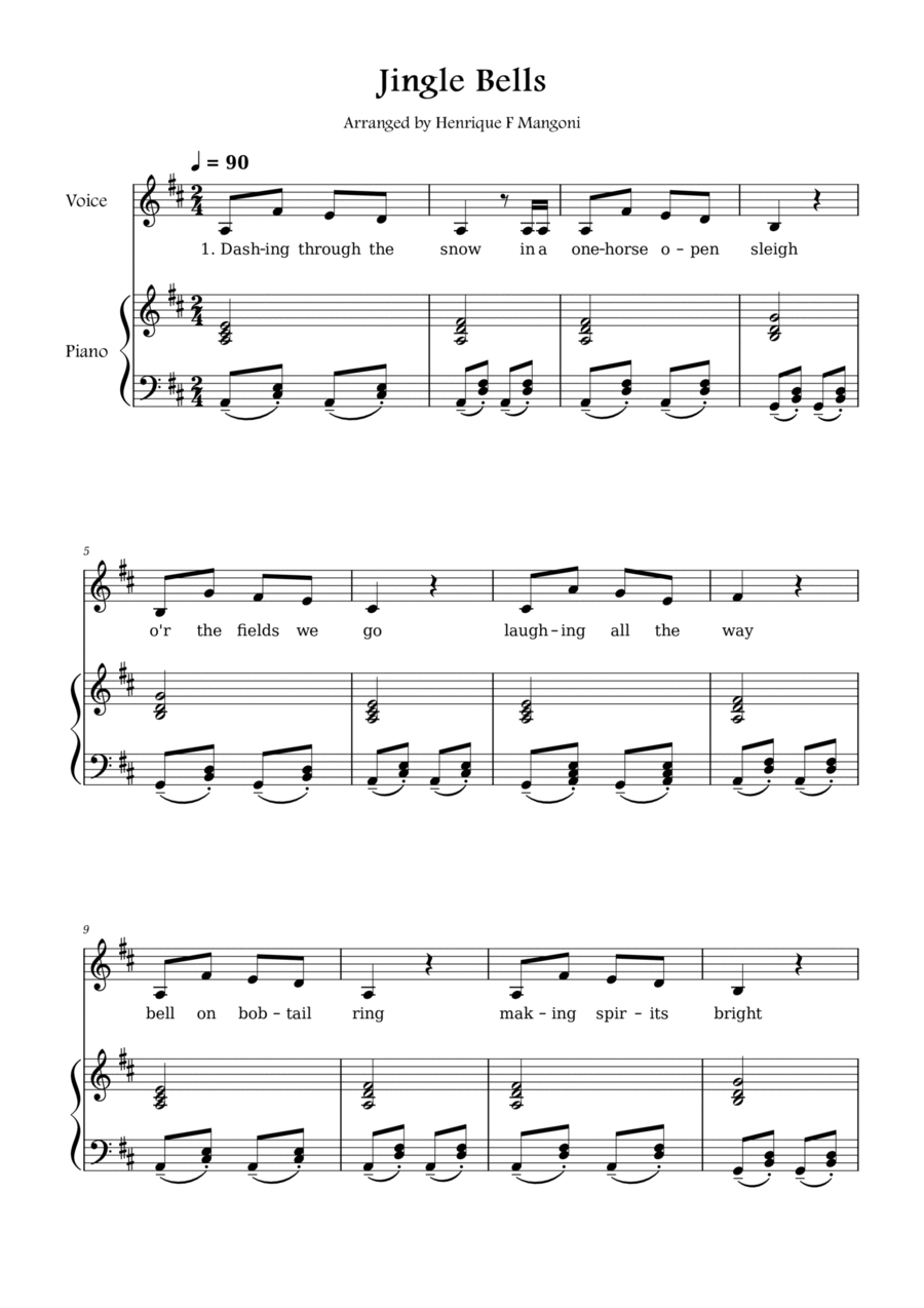 Jingle Bells Voice scores gallery preview page 1
