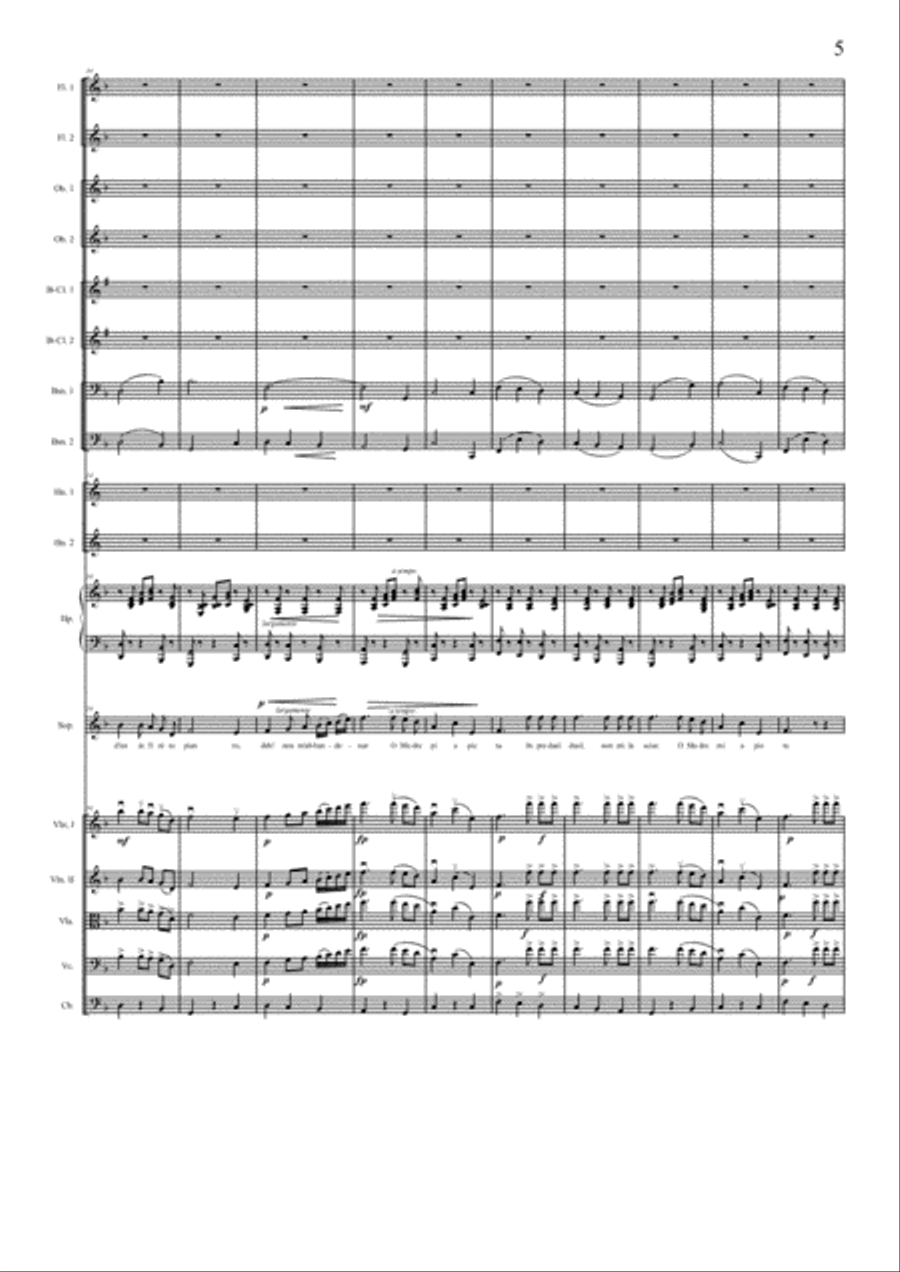 Ave Maria, Cavalleria Rusticana (For soprano and symphony orchestra) Full Orchestra scores gallery preview page 5