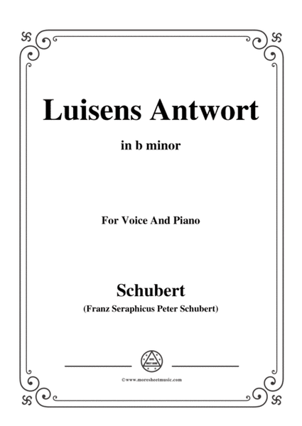 Schubert-Luisens Antwort,in b minor,for Voice&Piano image number null