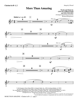 More Than Amazing - Clarinet 1 & 2
