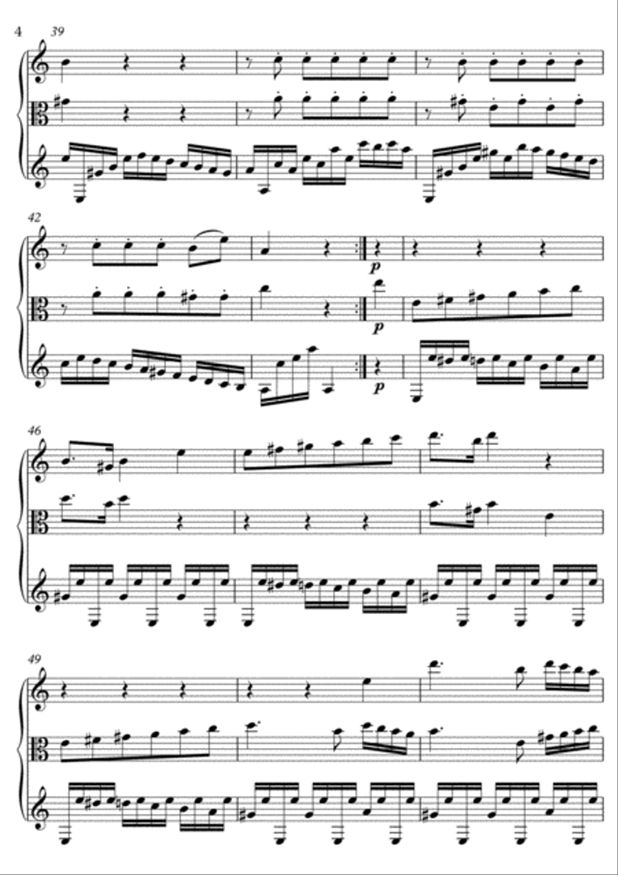 Minuet Flute Viola Guitar trio image number null