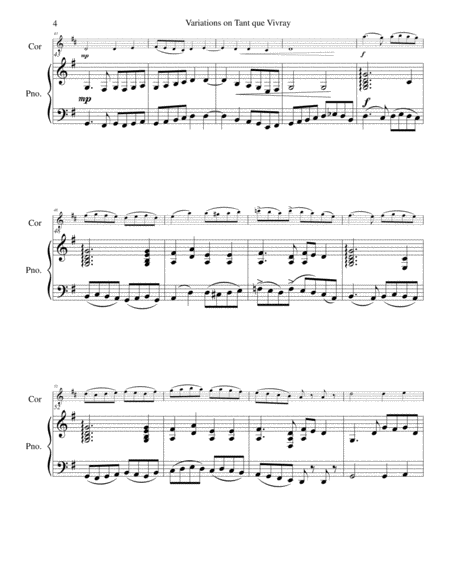 Variations on Tant que vivray for cor anglais and piano image number null