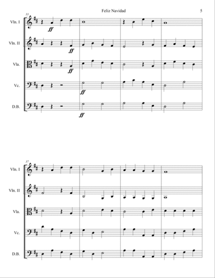 Feliz Navidad Feliz Navidad String Orchestra scores gallery preview page 5